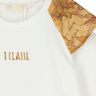 توب بنات بأكمام بطبعة خريطة باللون العاجى, 1, hi-res